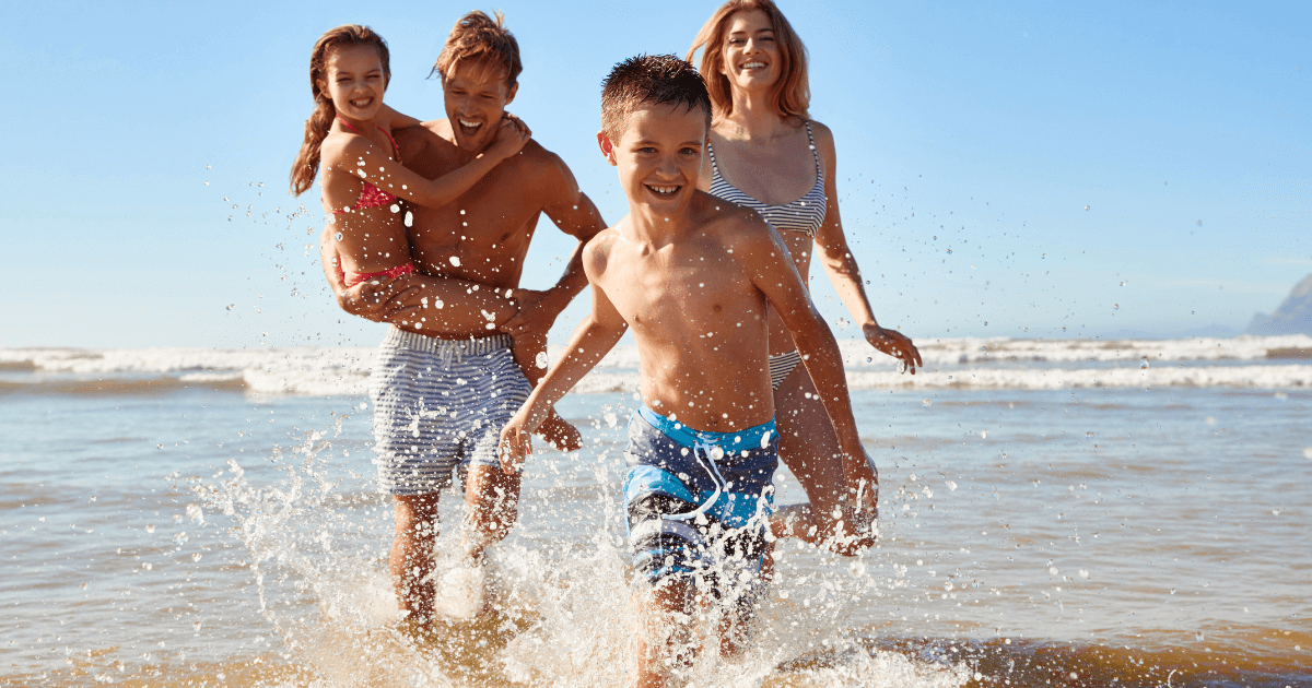 family at beach in Lanzarote